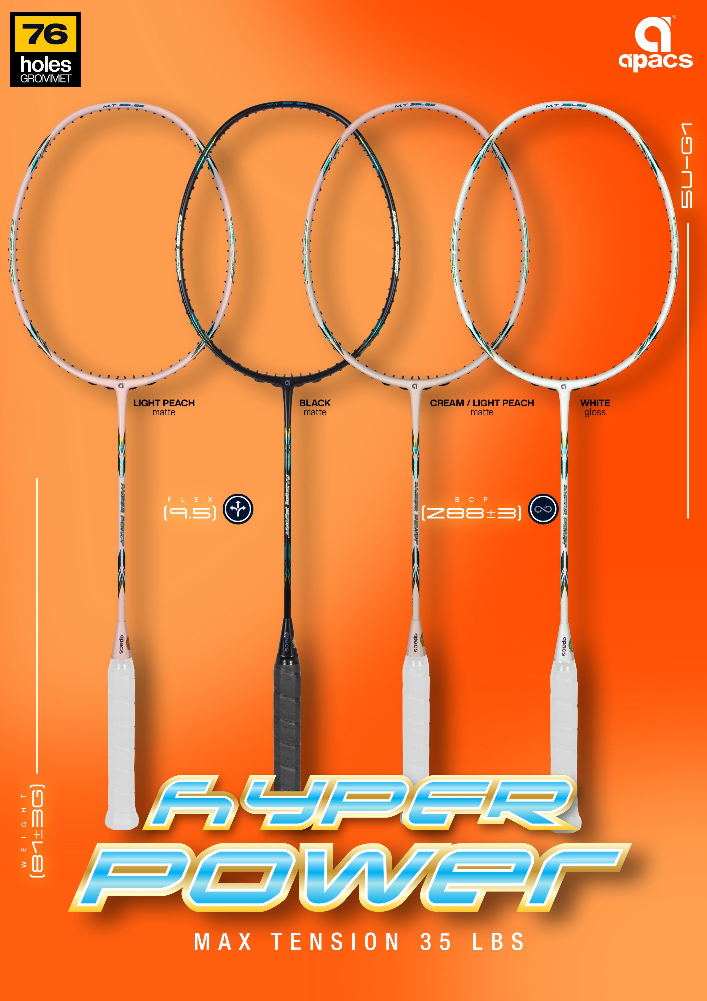 Apcs Racket Hd Image Apacs Hyper Power Badminton Racket - 5U – Badminton Trendz LLC